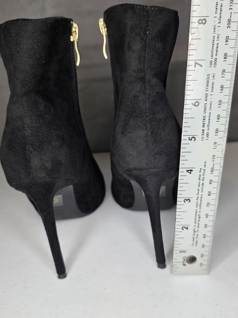 GenShuo‎ Black Stiletto Ankle Booties Pointed Toe Dress Boots Size 7